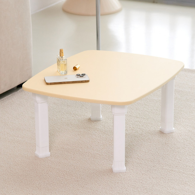 비앤홈 라운드 경량 테이블, 버터옐로우