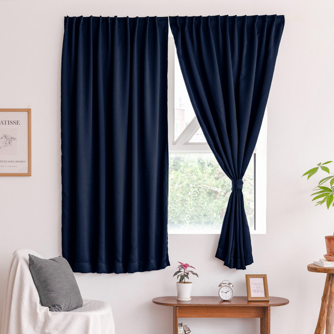 더자리 붙이는 암막 커튼 2p + 커튼끈 2p 세트