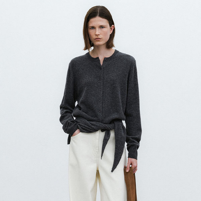 아틀리에나인 여성용 에센셜 캐시미어 베이직 가디건 CD-2230