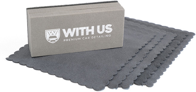 위더스세차 유니크 유리막 코팅 EVA 블럭 + 스웨이드 5p 세트, 그레이, 1세트