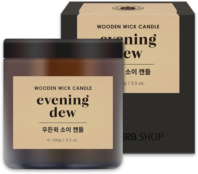 THE HERB SHOP 木芯大豆香氛蠟燭, Evening Dew, 100g, 1罐