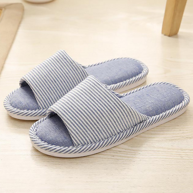 두발로 스트라이프 룸 인생 거실화, 블루, 1개