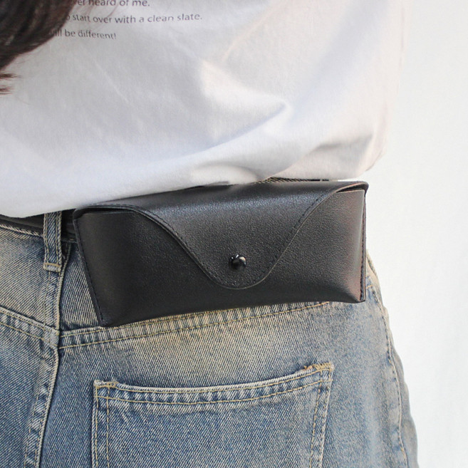 라피던트 남녀공용 벨트 부착 가죽 선글라스 케이스