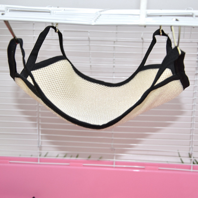 요런개 시원한 메쉬 소동물 해먹 L, 베이지, 1개