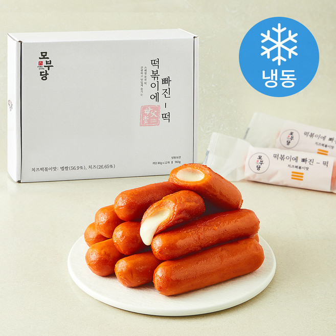 모부당 떡볶이에 빠진 떡 치즈떡볶이맛 (냉동), 80g, 1개, 12개입