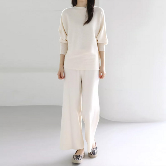 바네사빈 보트넥 니트 + 니트 바지 세트 v00521