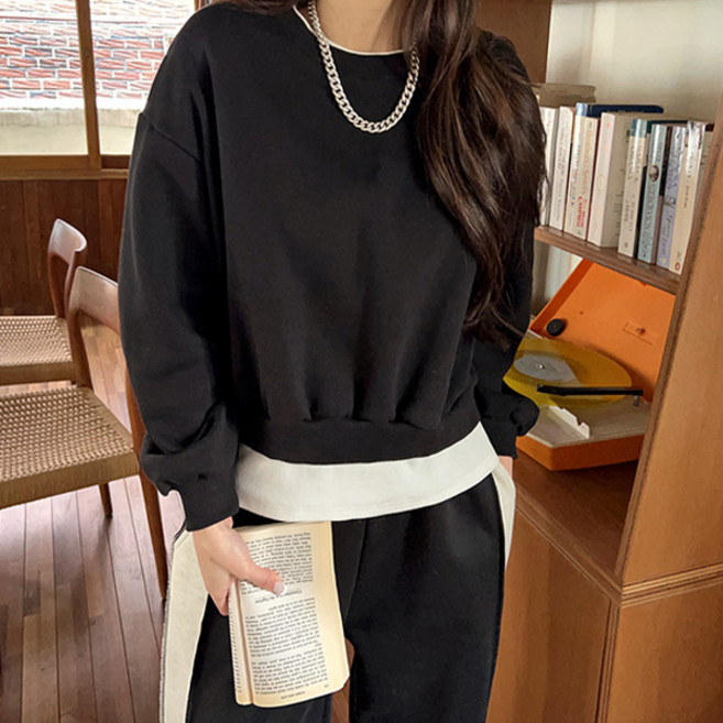 시크폭스 여성용 데일리코튼 기모 맨투맨