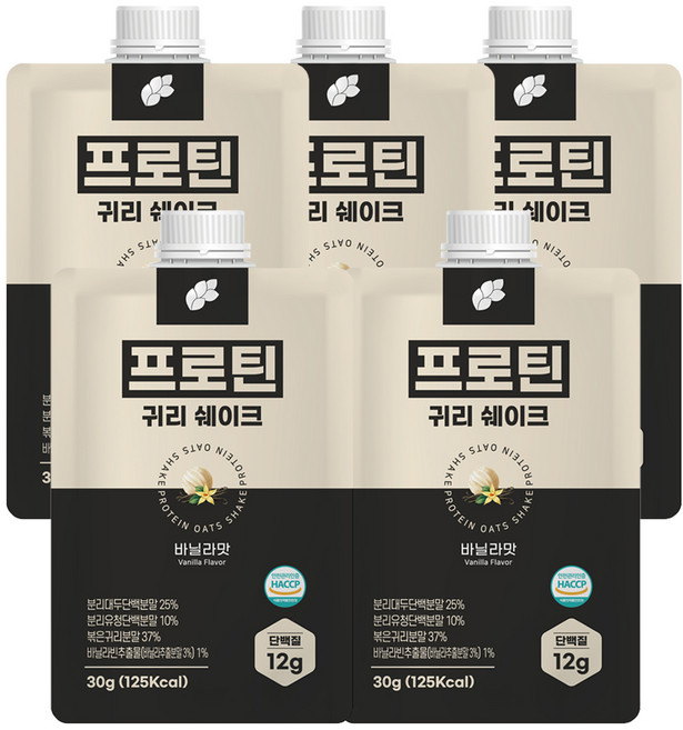 논앤밭위드 프로틴 귀리쉐이크 바닐라맛, 30g, 5개