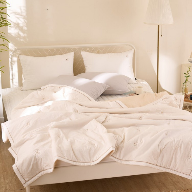 레오나 어반 고밀도 워싱면 양모솜 여름 차렵이불 베개 커버세트