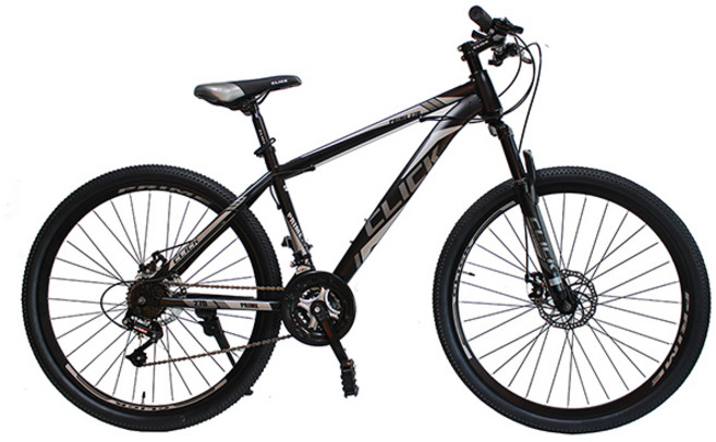 클릭 프라임27.5D MTB 스틸 디스크 브레이크 14kg, 블랙 + 그레이, 69.85cm, 1개