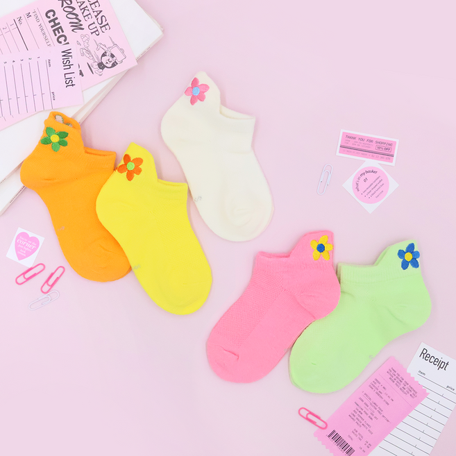 비단길 캐즈미꽃 커즈 양말 5종 세트