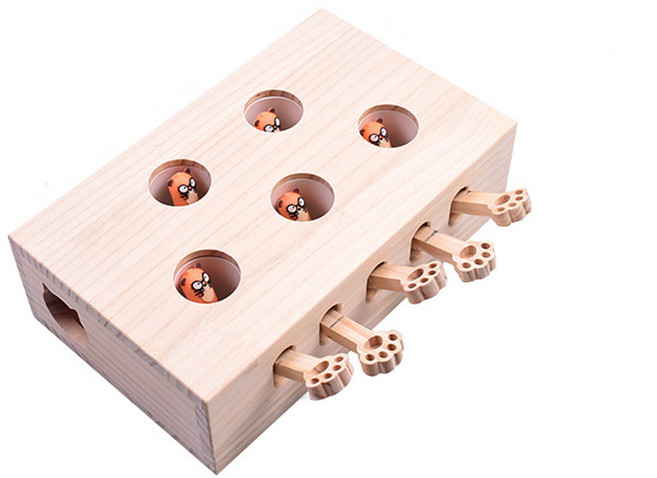 칠시 고양이 반응형 두더지 잡기 장난감, 두더지 5구, 1개