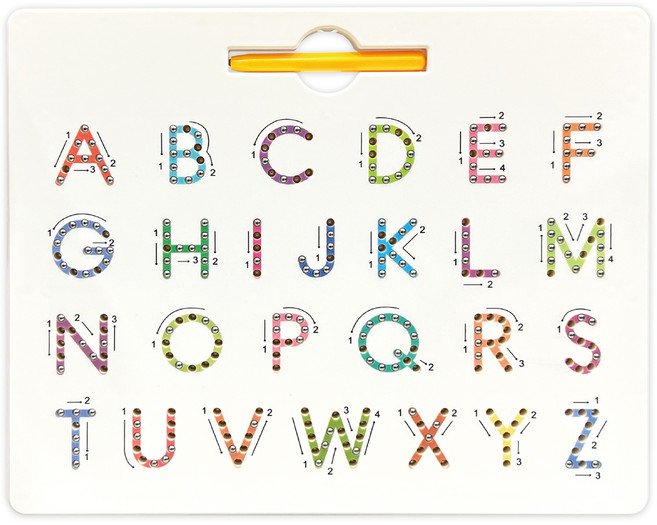 투칸 알파벳 숫자 양면 자석 드로잉 보드, 혼합색상, 1개