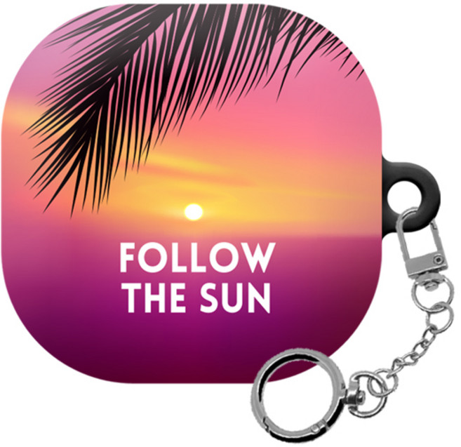 몬드몬드 포인트 퍼플 갤럭시 버즈프로 / 버즈라이브 하드 케이스 + 키링, Follow the sun(케이스), 1개