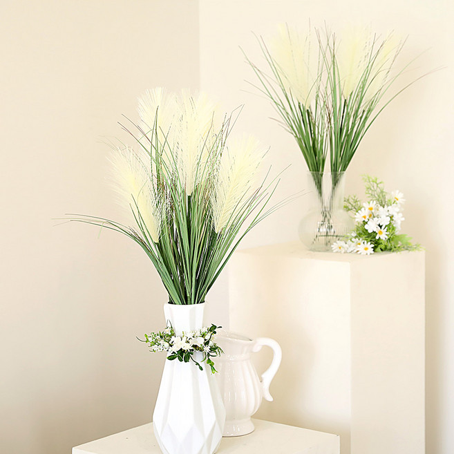 조아트 조화 1대 팜파스 소형 5p, 크림, 1개