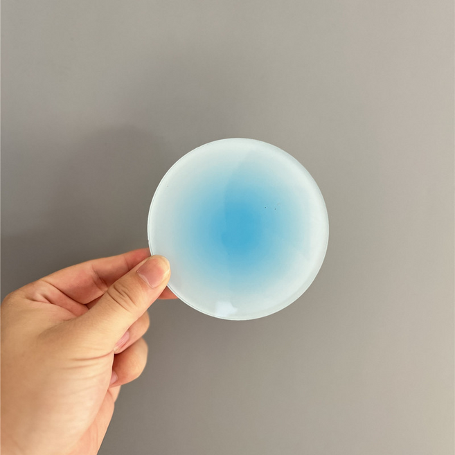 블루코지 그라데이션 컵 코스터 받침대, 아이스블루, 1개