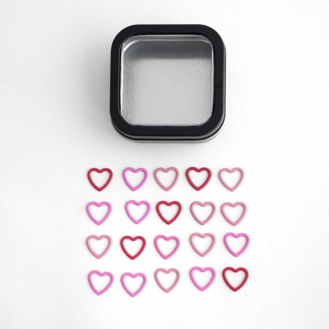 야나 삼색 하트 단수링 20p + 알루미늄케이스, 랜덤발송(단수링), 1세트