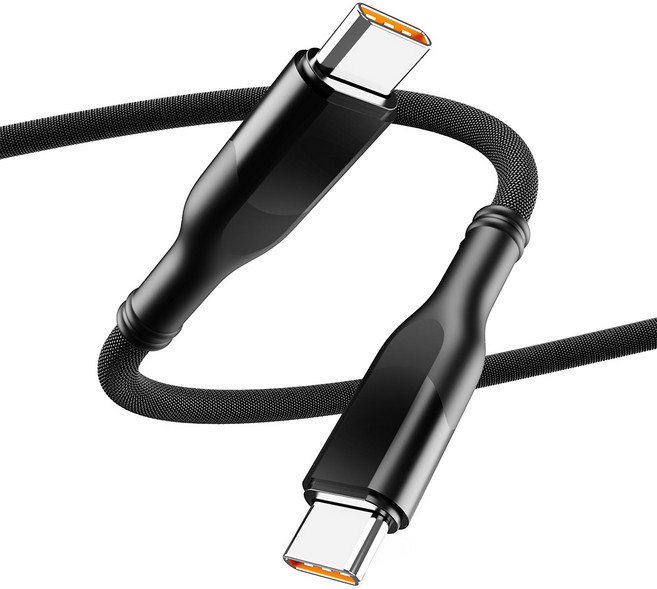 일리온 C타입-C타입 PD충전 100W 일반형 패브릭 케이블, 블랙, 1개, 0.5m