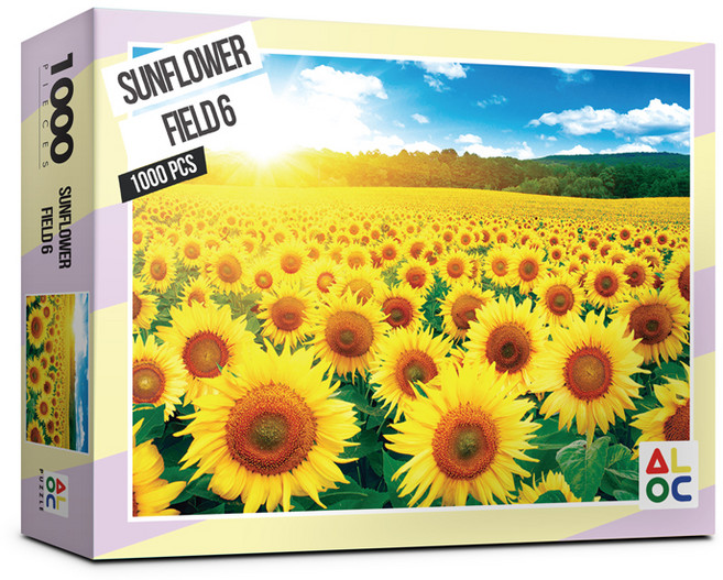 ALOC 해바라기 들판6 직소퍼즐 AL3005, 1000피스, 혼합색상, 1개