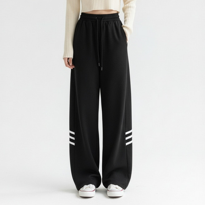 MARKETPIA 女款休閒鬆緊帶線條運動褲