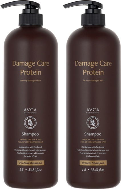 아브카 극손상 케어 데미지 솔루션 단백질 샴푸, 1L, 2개