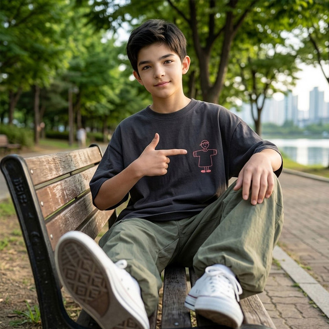 莫卡比 青少年男友風短袖T恤