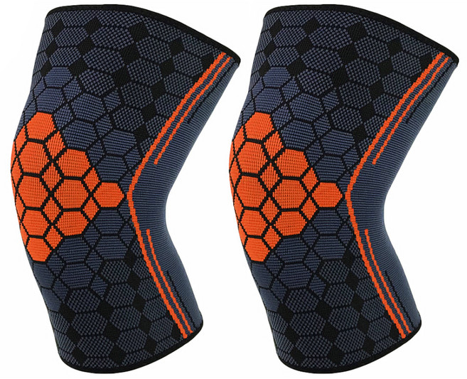 알럽핏 포인트 라인 자카드 무릎 보호대 오렌지, 2개