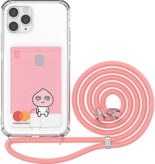 JUST4YOU 투명방탄 카드 목걸이 휴대폰 케이스