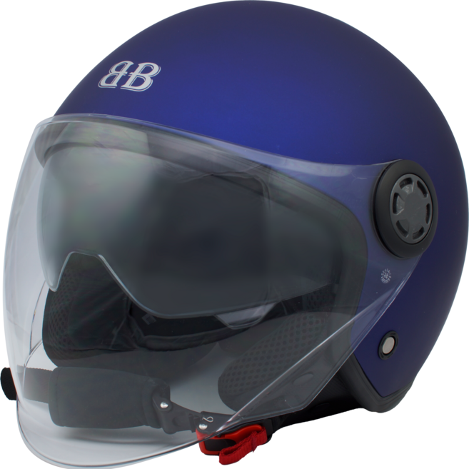 벤시 Y-2 오픈페이스 오토바이 헬멧, 무광블루, 투명, XXXL, 무광블루 + 투명