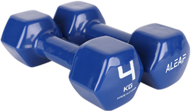 ALEAF PVC 彩色啞鈴, 4kg, 2個