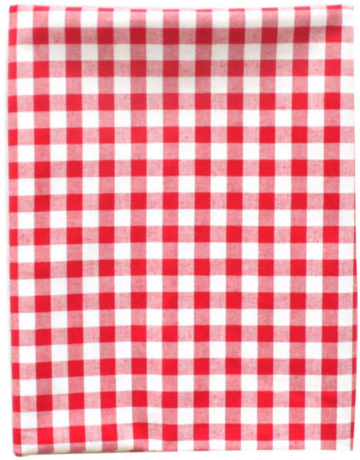 REUHOME 原紗染色格紋布料, 紅色, 1個