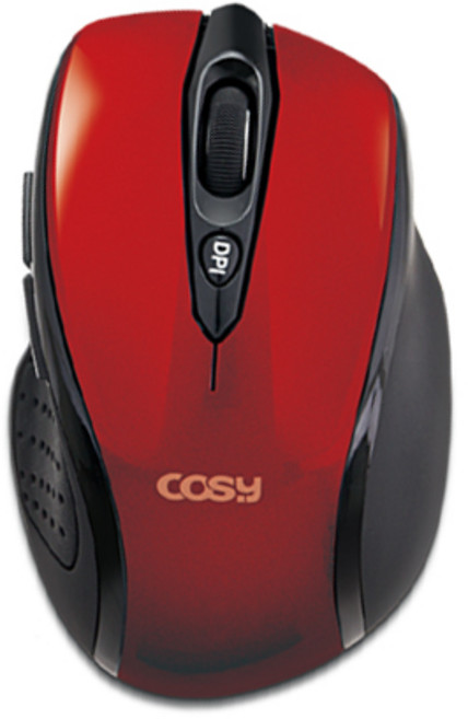 코시 나노 6버튼 무선마우스 2.4Ghz, M936WL, 레드