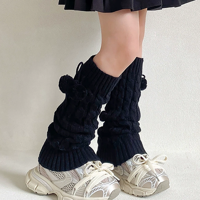 비단길 크리마 니트 꽈배기 레그워머