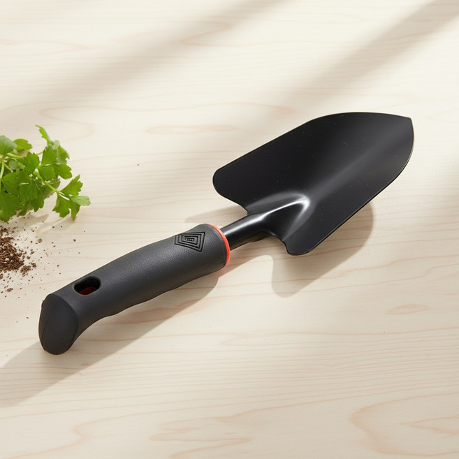 Malltoday 植物管家 花園鏟 多用途移植鏟 土鏟 鏟子 園藝工具 01 黑色手柄寬鏟, 1個