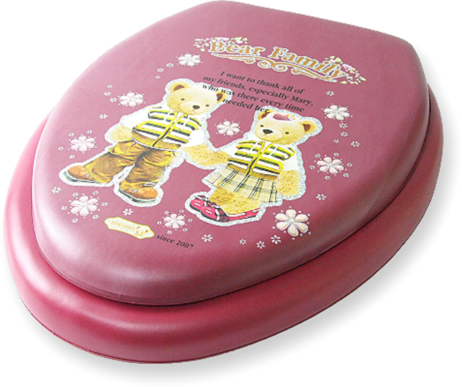 행거전문가 러블리 소프트 O형 변기커버, 베어자주, 1개