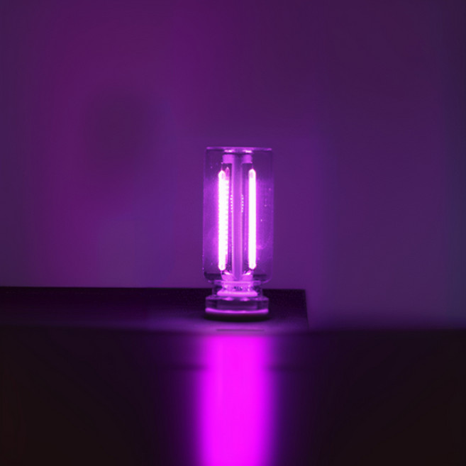 오토크루 차량 LED 유리관 로멘틱 USB 무드등 AC-L10, 퍼플, 1개