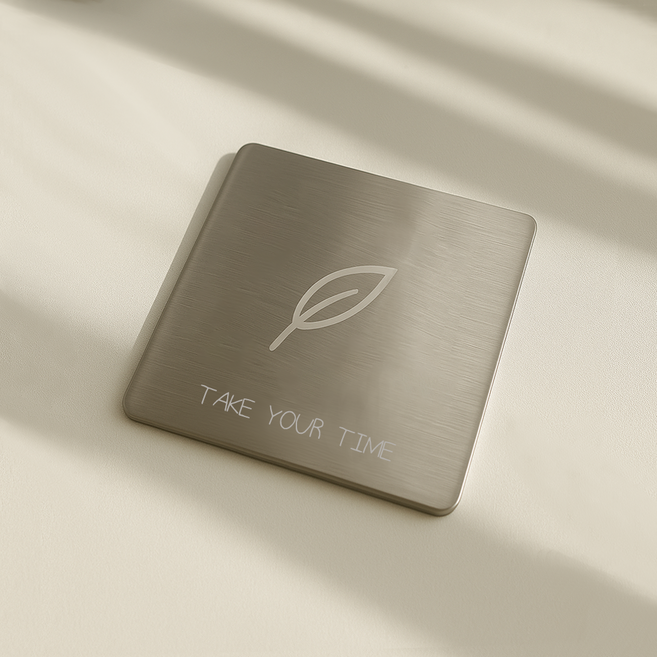 집사람 스텐 감성 트레이 코스터 컵받침, TAKE YOUR TIME