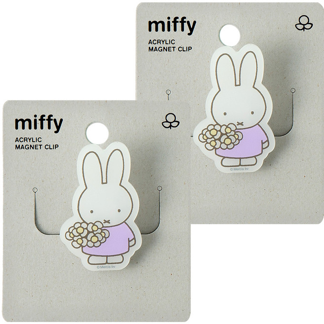 STUDIO EIGHT Miffy 壓克力磁鐵夾 花朵, 2個, 混合色