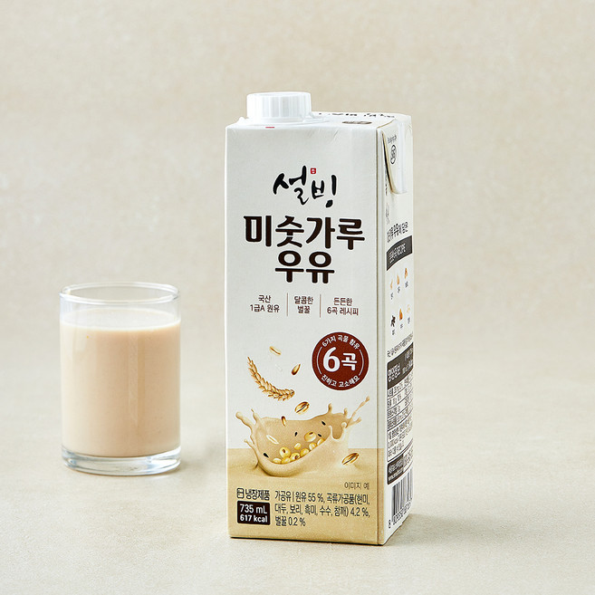 설빙 미숫가루 우유, 1개, 735ml