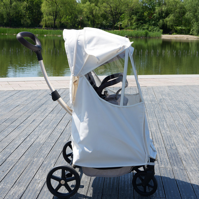 맘네스트 T타입 타보 트래블러 N S1 S2 S3 스핀플러스 트라이크 방풍 레인 커버 카인드파파 호환, 크림, 1개