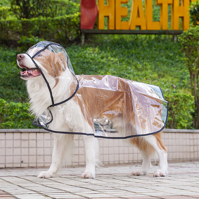 PASTEL PET 狗狗中大型犬透明雨衣, 1個, 黑色