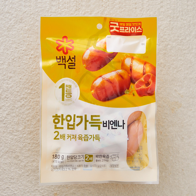 백설 한입가득 비엔나 소시지, 180g, 1개