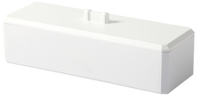 뚜껑있는 면봉 화장솜 보관 케이스, 화이트, 1개