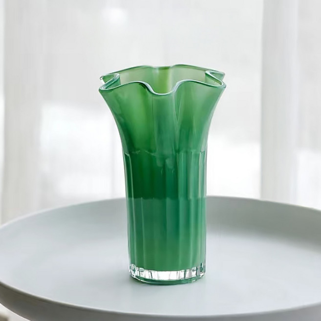 미르노아 크리미 펜튼 빈티지 오브제 유리화병 MMM3520, 그린