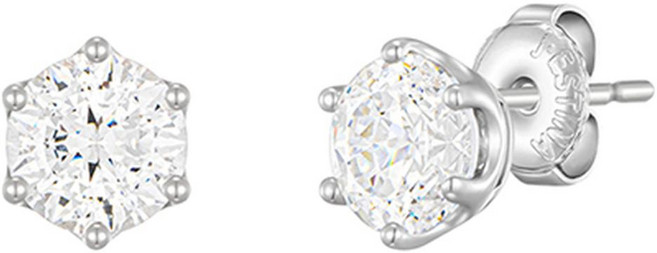 J.ESTINA WHITEMOND 1克拉女性耳環 2入 + 留言卡 + 購物袋 單一顏色