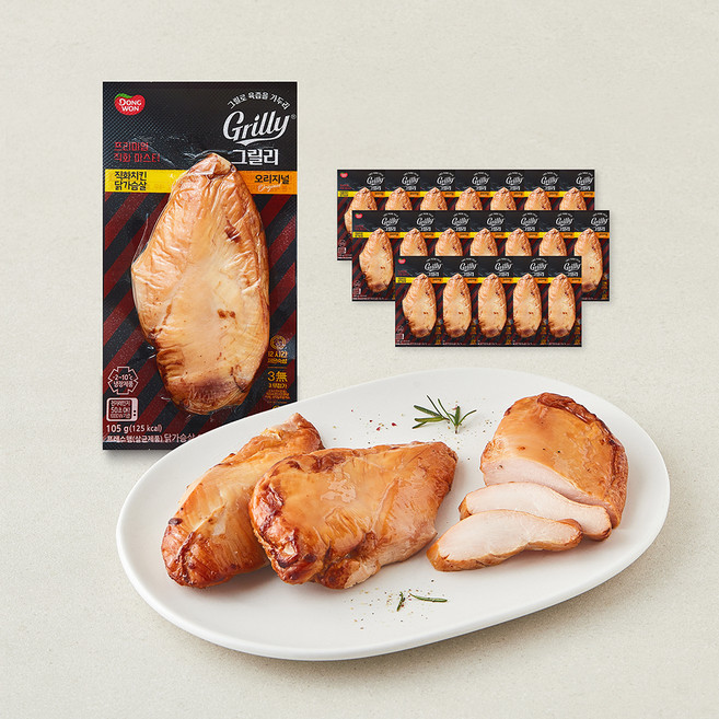 동원F&B 그릴리 직화치킨 닭가슴살 오리지널, 105g, 20개, 1개입
