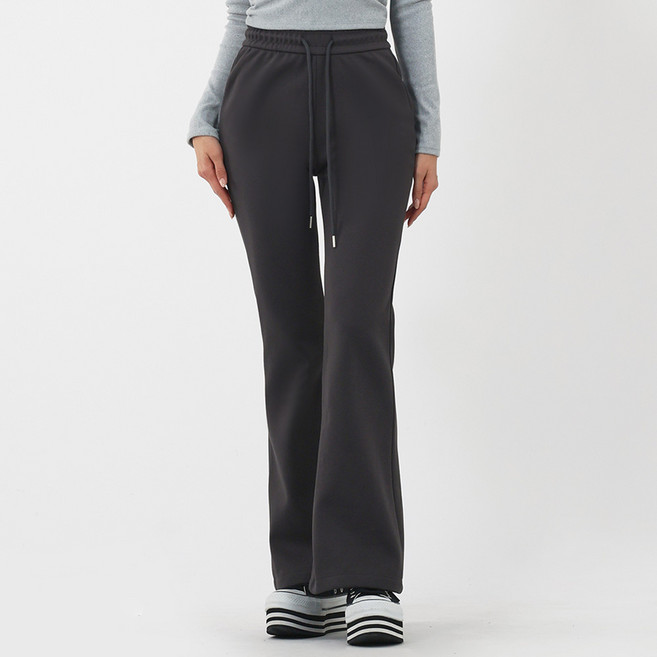 엘쏘 여성용 롱/기본 기장 밴딩 부츠컷 쭈리 트레이닝 바지