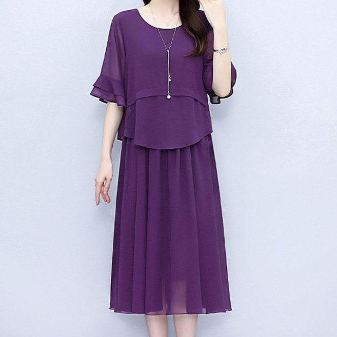 포플러앤씨 여성용 헬린 쉬폰 원피스 P25SMOPS031108 빅사이즈 포함