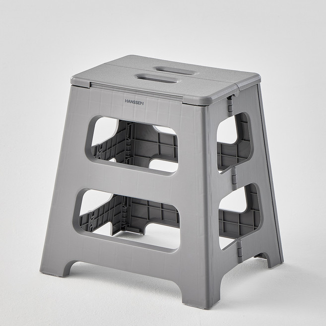 한샘 핸디 원터치 접이식 폴딩 스툴 L, 1개, 그레이