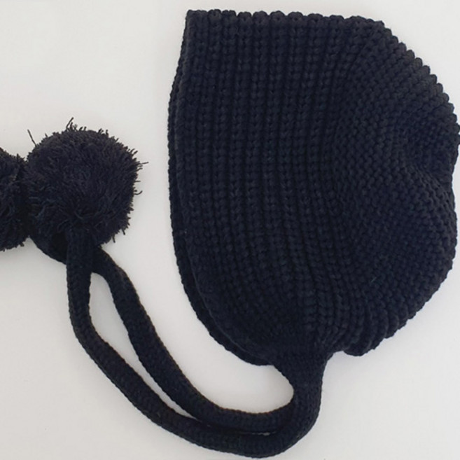 한스모자 니트 방울 귀달이모자